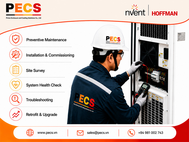 Dịch vụ Cooling Unit nVent Hoffman - Giải pháp đảm bảo hiệu suất và độ tin cậy cho tủ điện công nghiệp